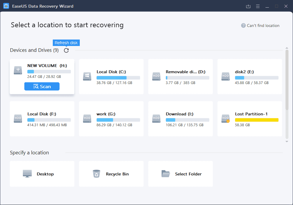 تنزيل Easeus Data Recovery مجانًا